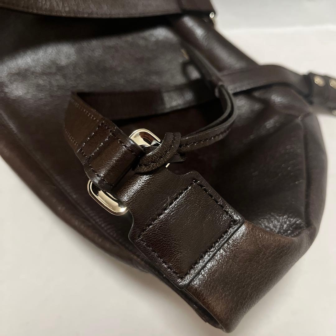 極美品 aniary レザーバッグ ウエストバッグ ショルダー ボディバッグ