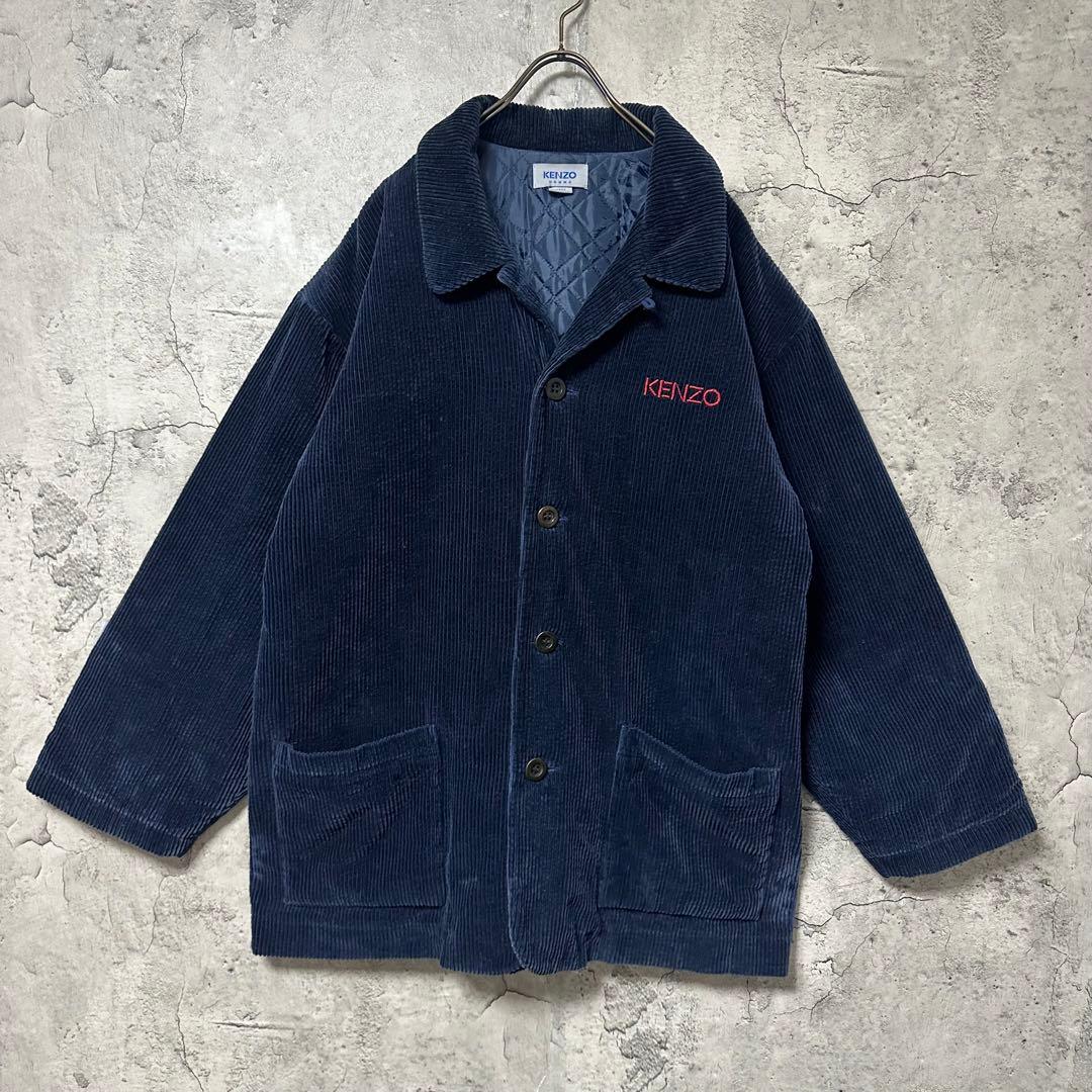 【超希少◎】KENZO　コーデュロイブルゾン　中綿　刺繍　オープンカラー　90s