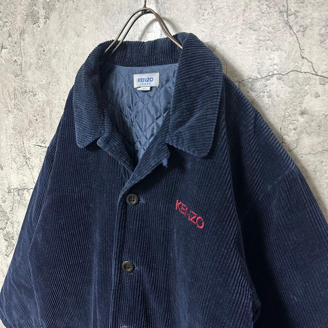 【超希少◎】KENZO　コーデュロイブルゾン　中綿　刺繍　オープンカラー　90s