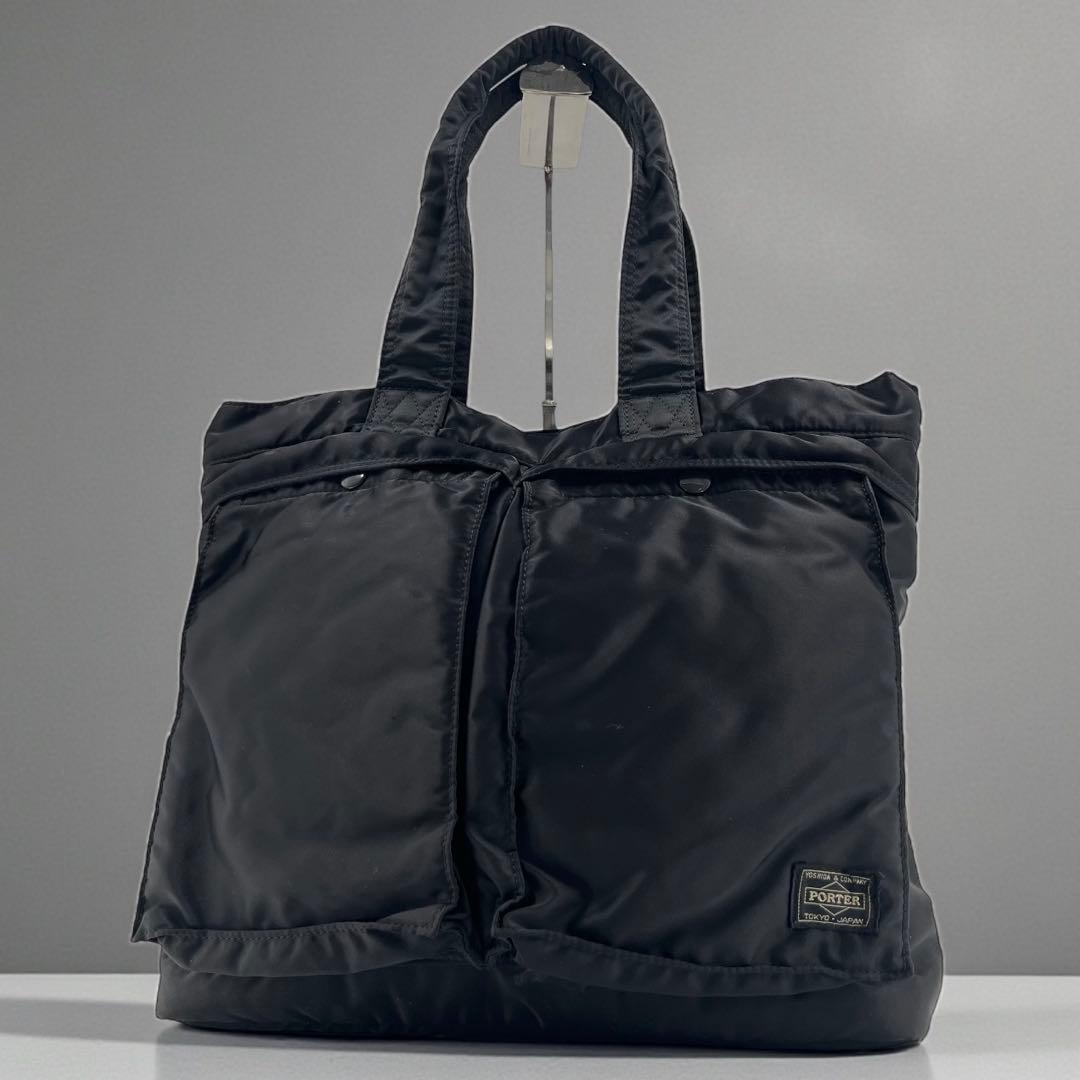 【美品】 ポーター タンカー トートバッグ ブラック ナイロン A4 廃盤モデル