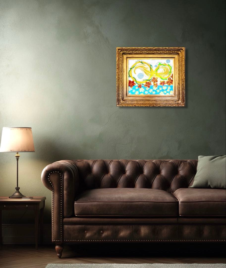 開運絵画　オリジナル　天使の羽根　龍の鱗