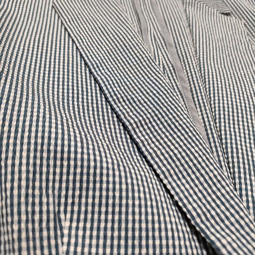 【未使用級】Theory セットアップスーツ シアサッカー チェック ブルー S