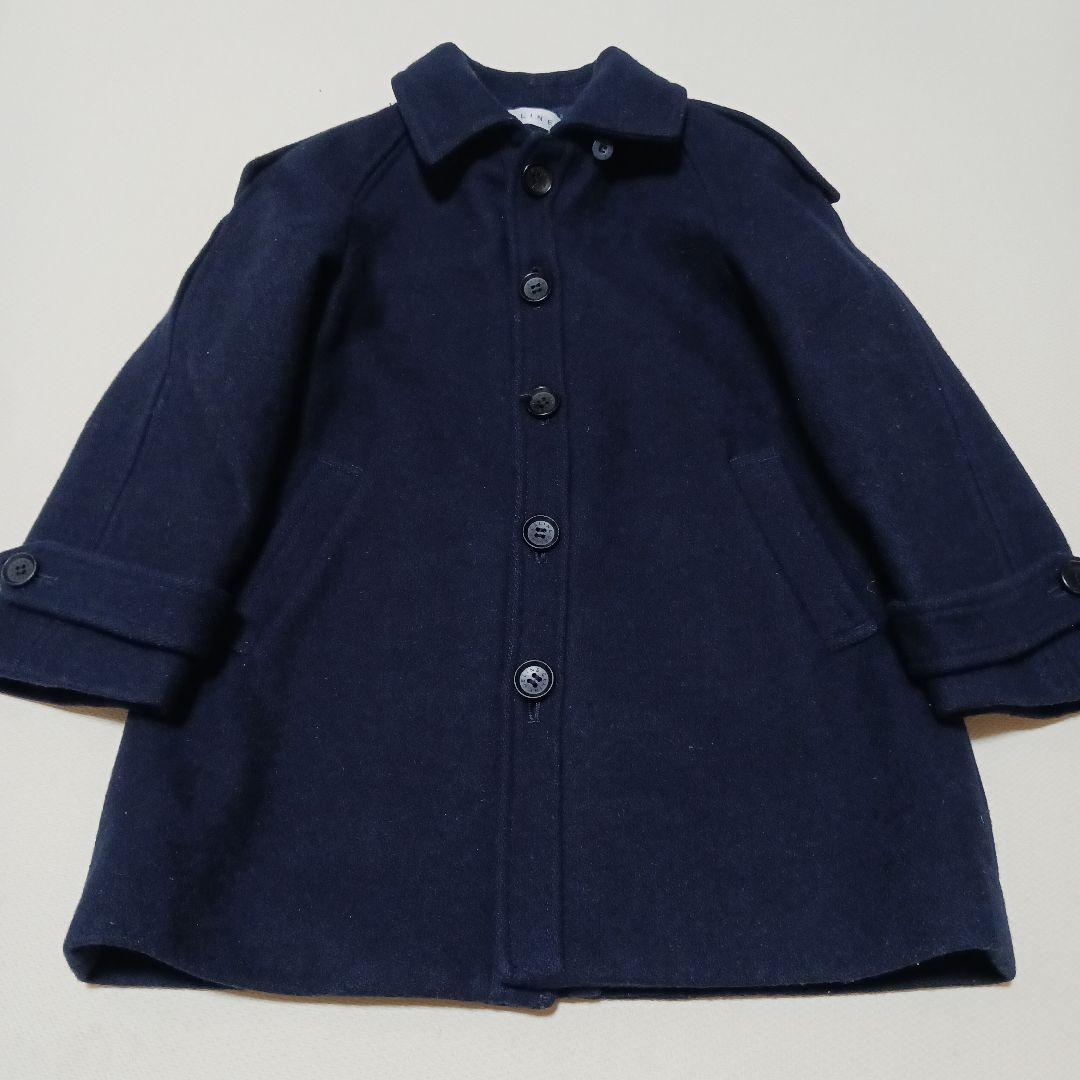 CELINE 美品ネイビー フード付きウールコート110
