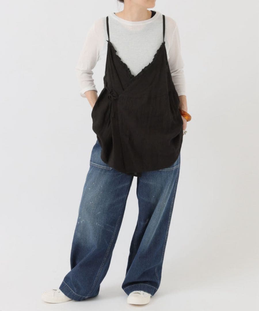 [新品]ジャーナルスタンダード ラックス　60リネンキャミブラウス(ブラック)