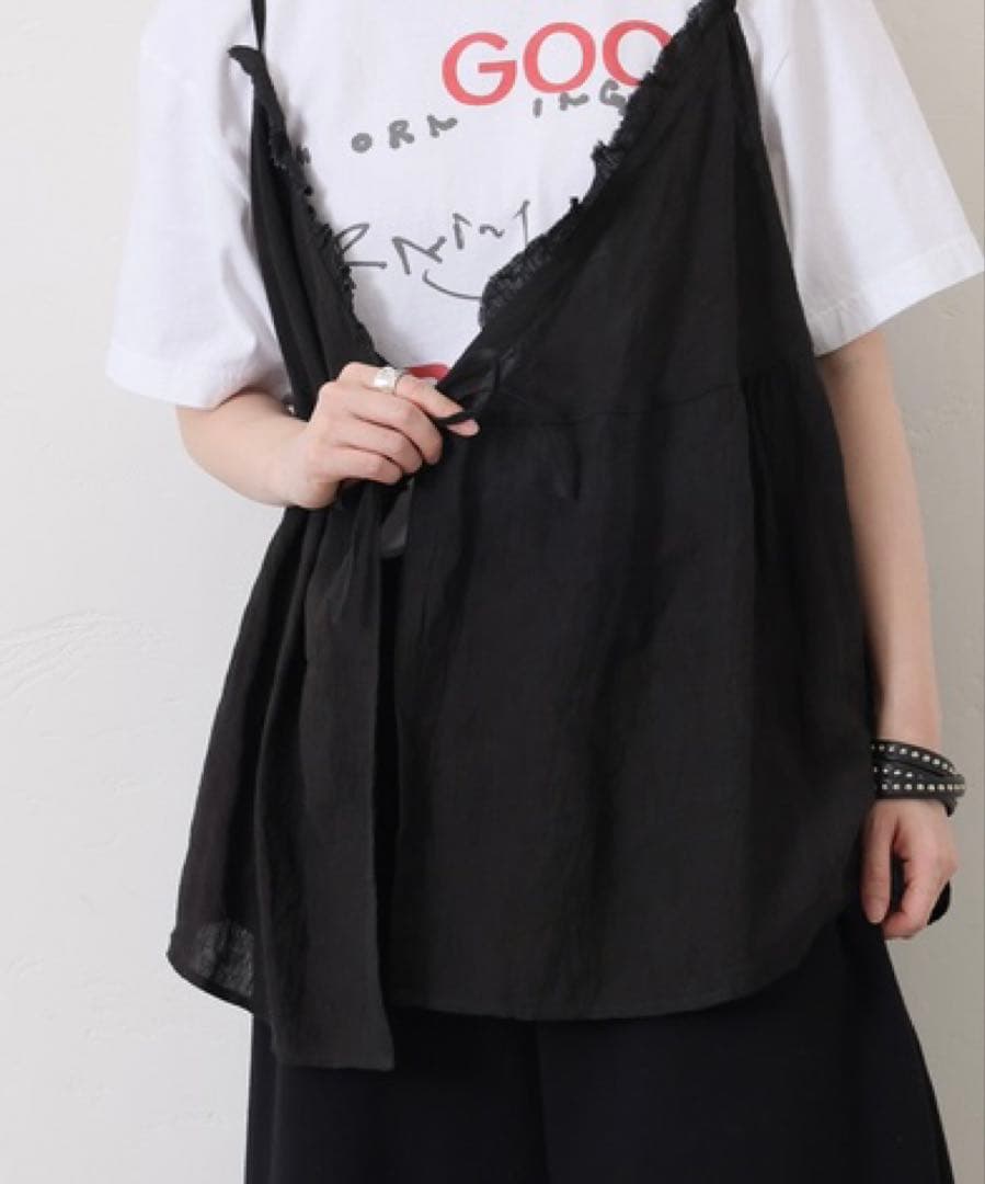 [新品]ジャーナルスタンダード ラックス　60リネンキャミブラウス(ブラック)