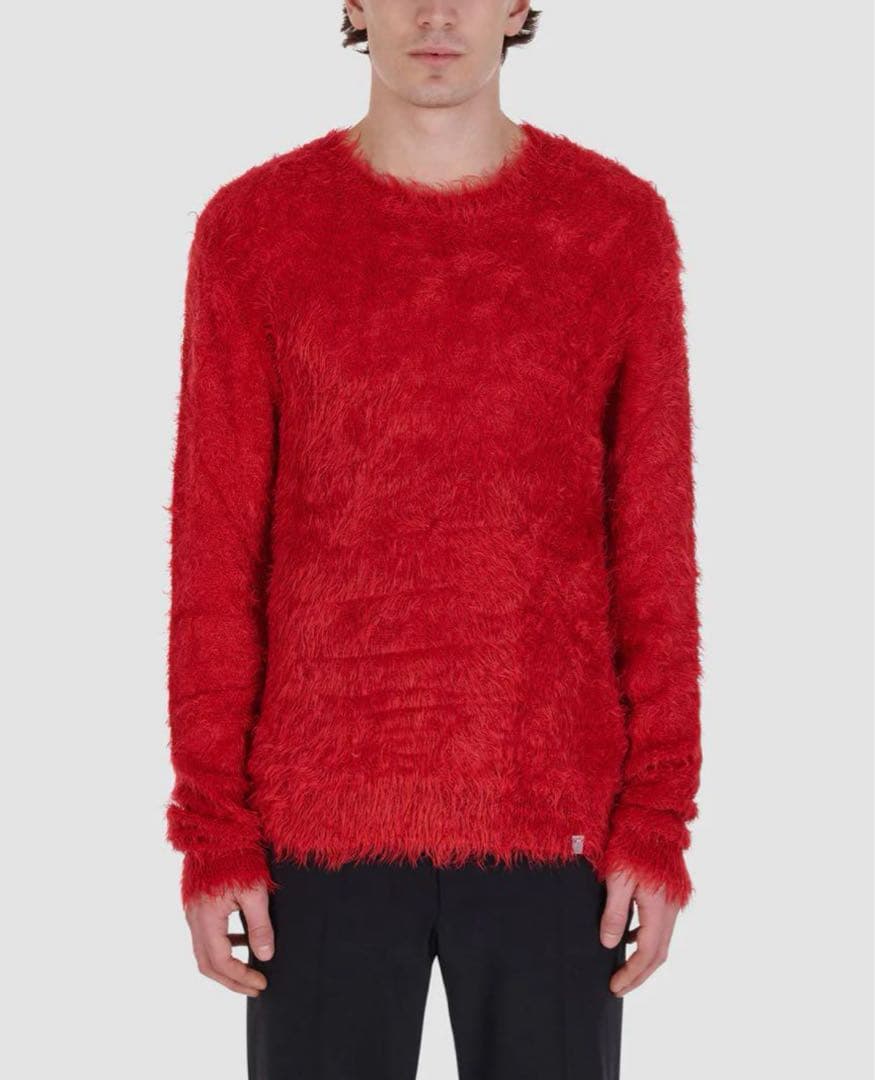 alyx シャギーニット1017 alyx 9sm クルーネックセーター レッド