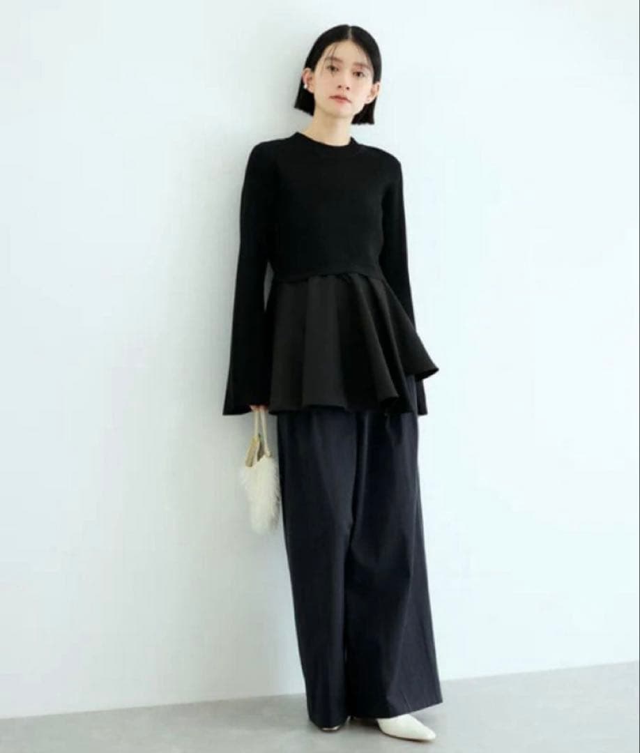 ADAM ET ROPE' 新品★ ペプラムコンビニットプルオーバー