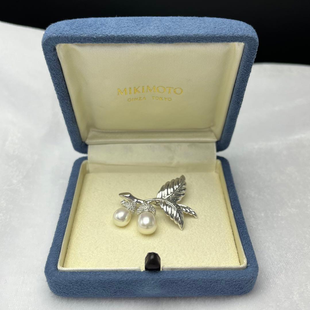 ミキモト 淡水真珠 パール ブローチ 7.5-8.0mm silver