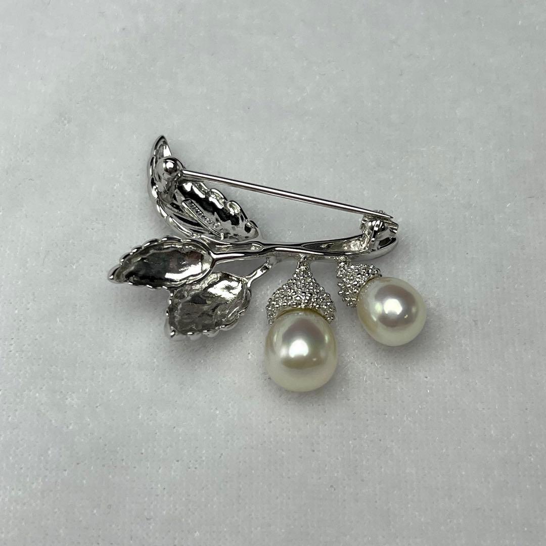 ミキモト 淡水真珠 パール ブローチ 7.5-8.0mm silver