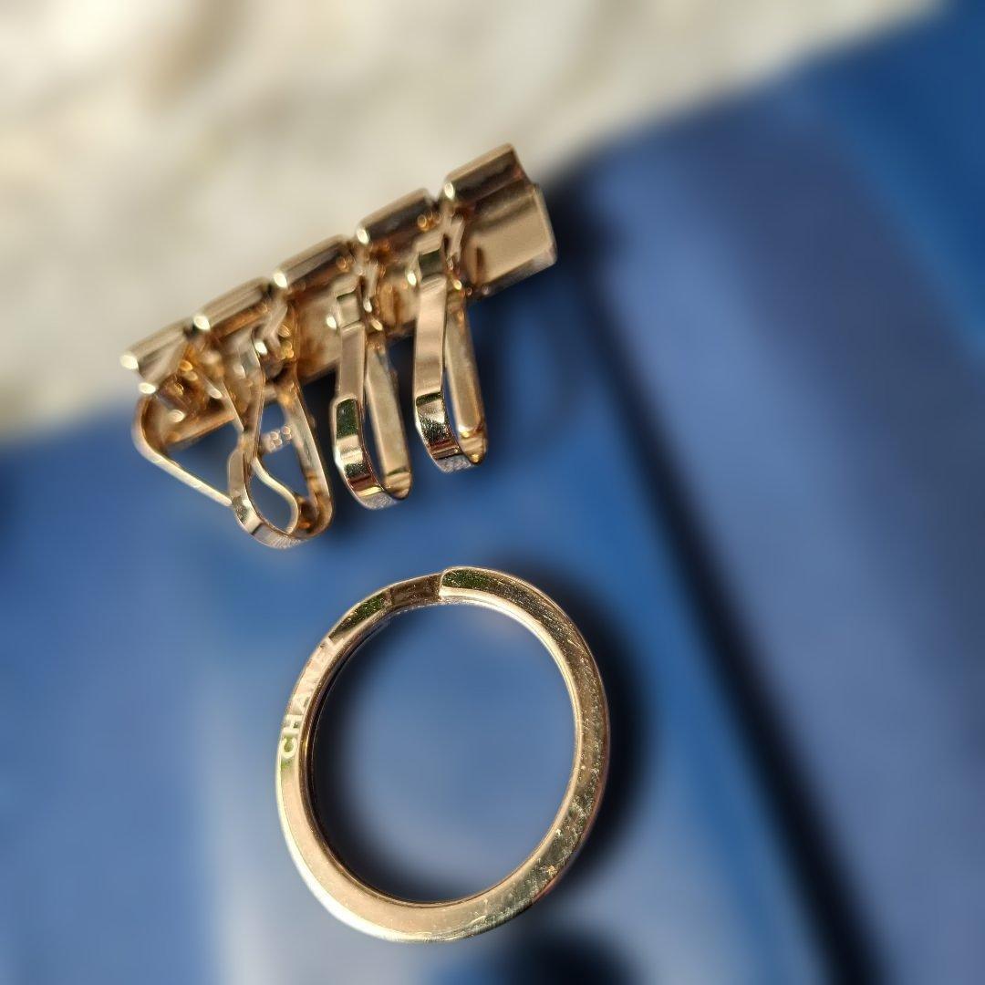 CHANEL ネイビー キーケース マトラッセ