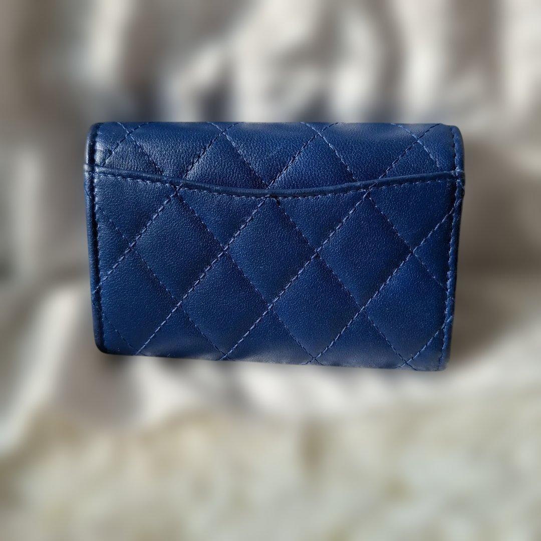 CHANEL ネイビー キーケース マトラッセ