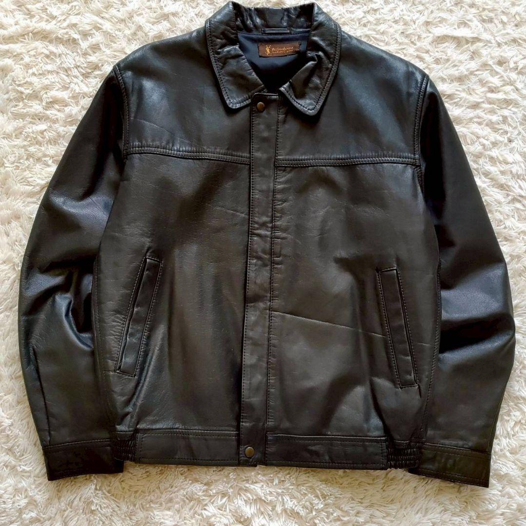 あ*ぱ様 Yves Saint Laurent 牛革 レザージャケット レザーブ