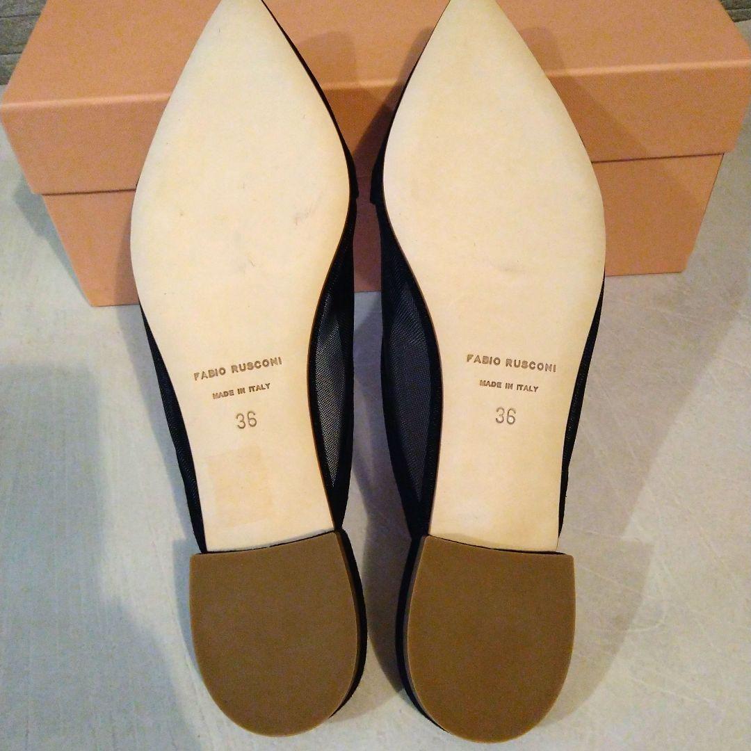 FABIO RUSCONI ファビオルスコーニ ブラックミュール サンダル 36