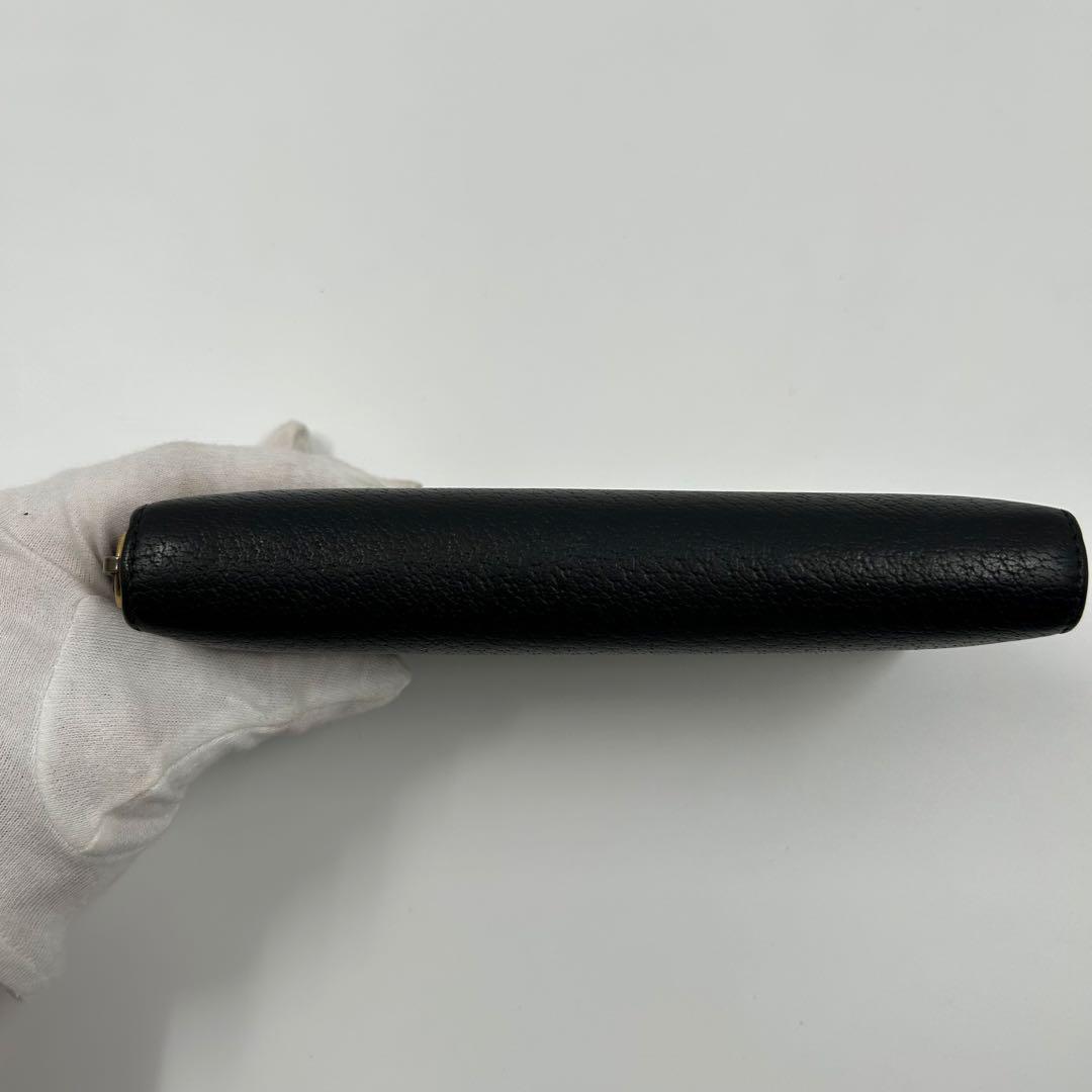 【GUCCI】長財布 メタルビー 蜂 ラウンドファスナー アニマリエ レザー 黒