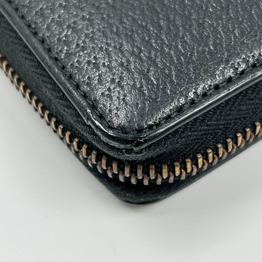 【GUCCI】長財布 メタルビー 蜂 ラウンドファスナー アニマリエ レザー 黒