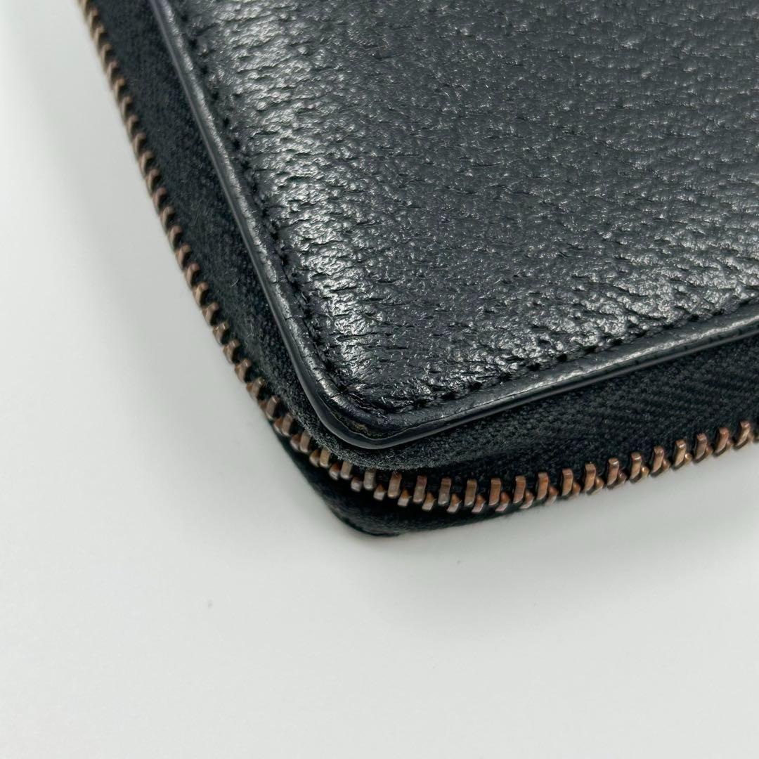 【GUCCI】長財布 メタルビー 蜂 ラウンドファスナー アニマリエ レザー 黒