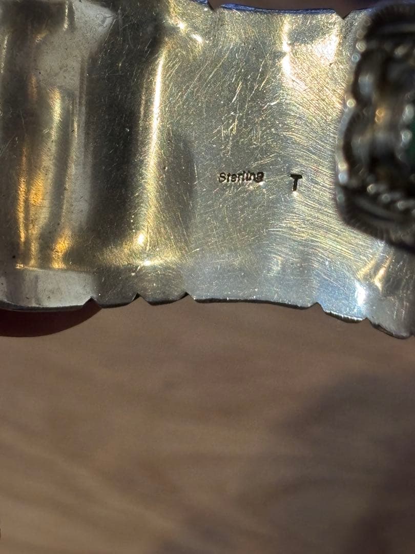 スターリングシルバー バングル　時計 ナバホ族　ターコイズ