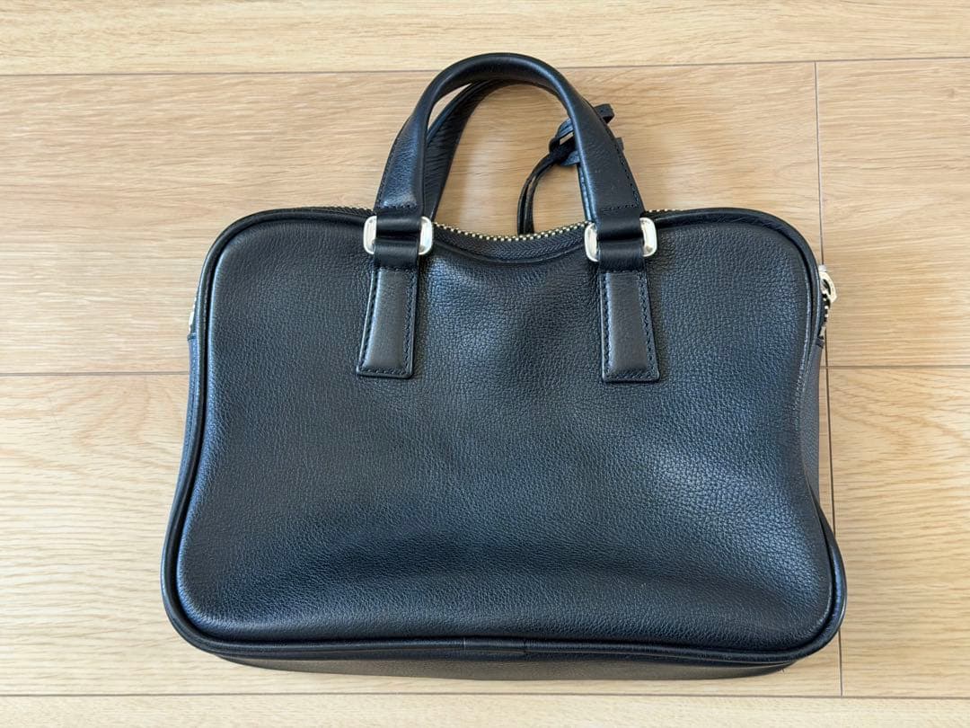 アニアリ　aniary　ミニブリーフケース　ハンドバッグ　レザー　本革　シボ革黒