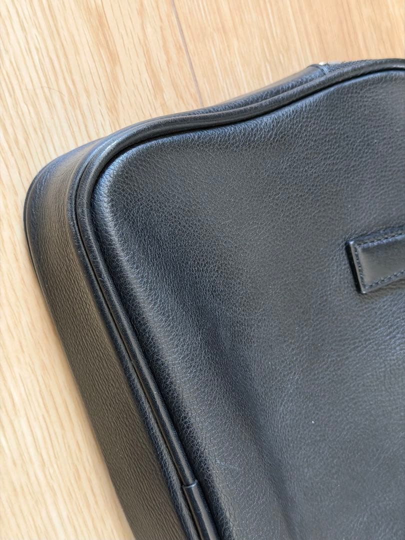 アニアリ　aniary　ミニブリーフケース　ハンドバッグ　レザー　本革　シボ革黒