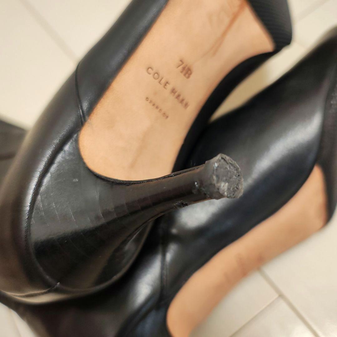 【人気商品】コールハーン　レザー　ポインテッド　ピンヒール　ロングブーツ 黒