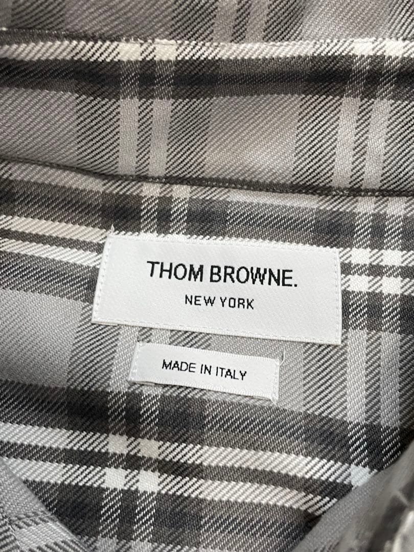 【美品】Thom Browne 袖テープ チェックシャツ サイズ1
