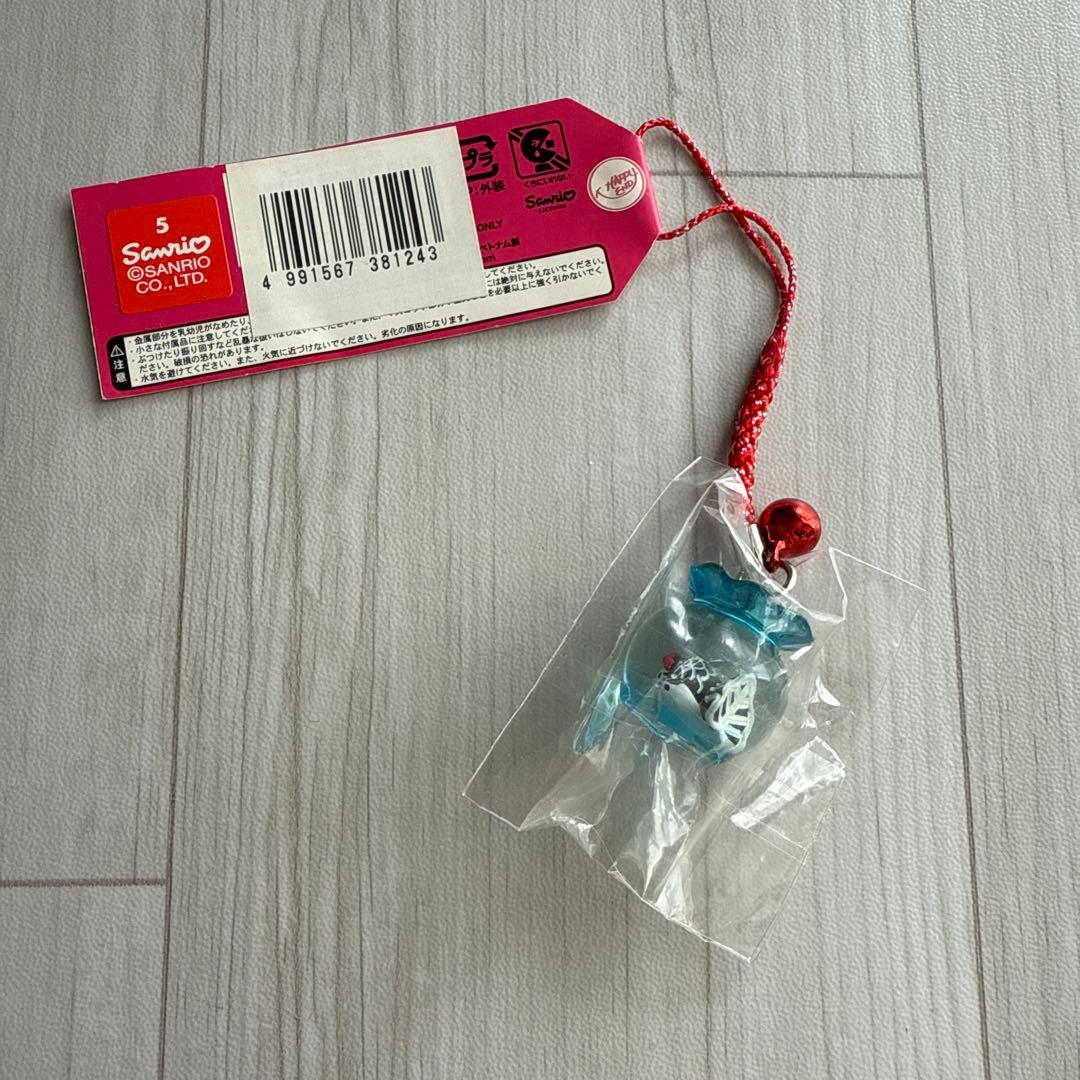 サンリオ ハローキティ ご当地キティ 根付き 金魚 黒 ストラップ