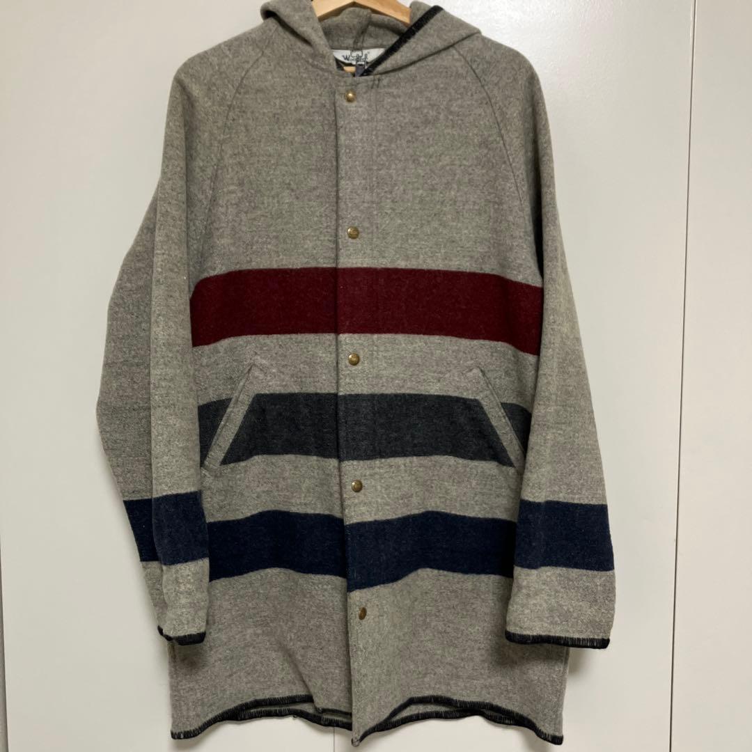 WoolRich ボーダー ウール ブランケットコート パーカー ウールリッチ