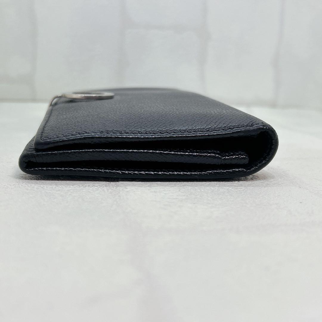 美品✨ブルガリ BVLGARI ロゴリング 長財布 ブラック 黒 シルバー金具