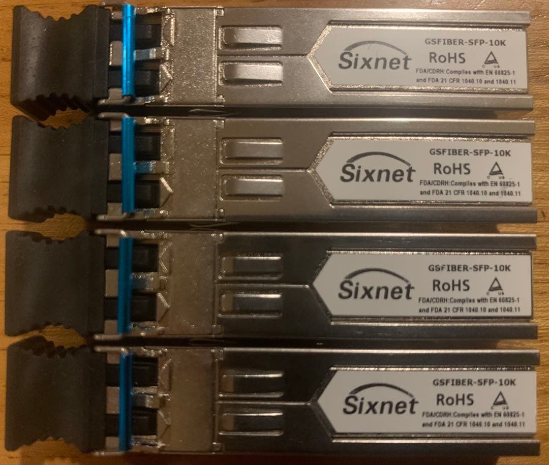 GSFIBER-SFP-10K光トランシーバー4個、ギガ、1310nm 10km