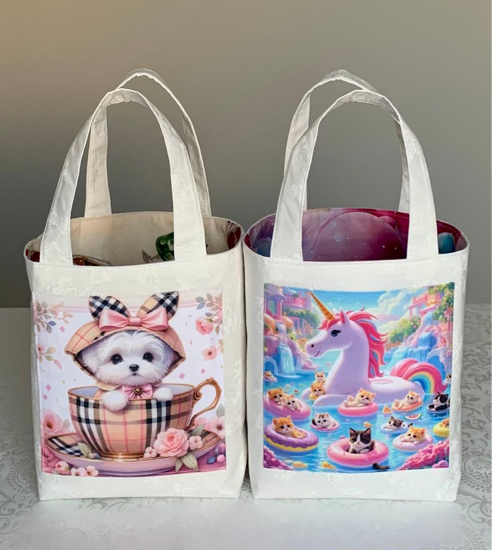 ♥︎むっち♥︎　ドールパネル生地　トートバッグ