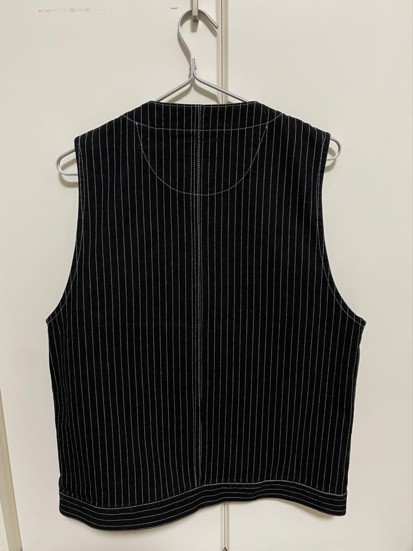 【美品】 SCHOTT ショット ヒッコリーデニム ベスト ブラック L