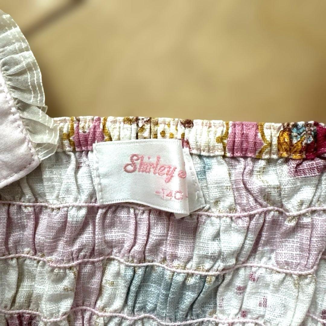 美品　シャーリーテンプル　不思議の国のアリス 絵本プリントワンピースピンク140