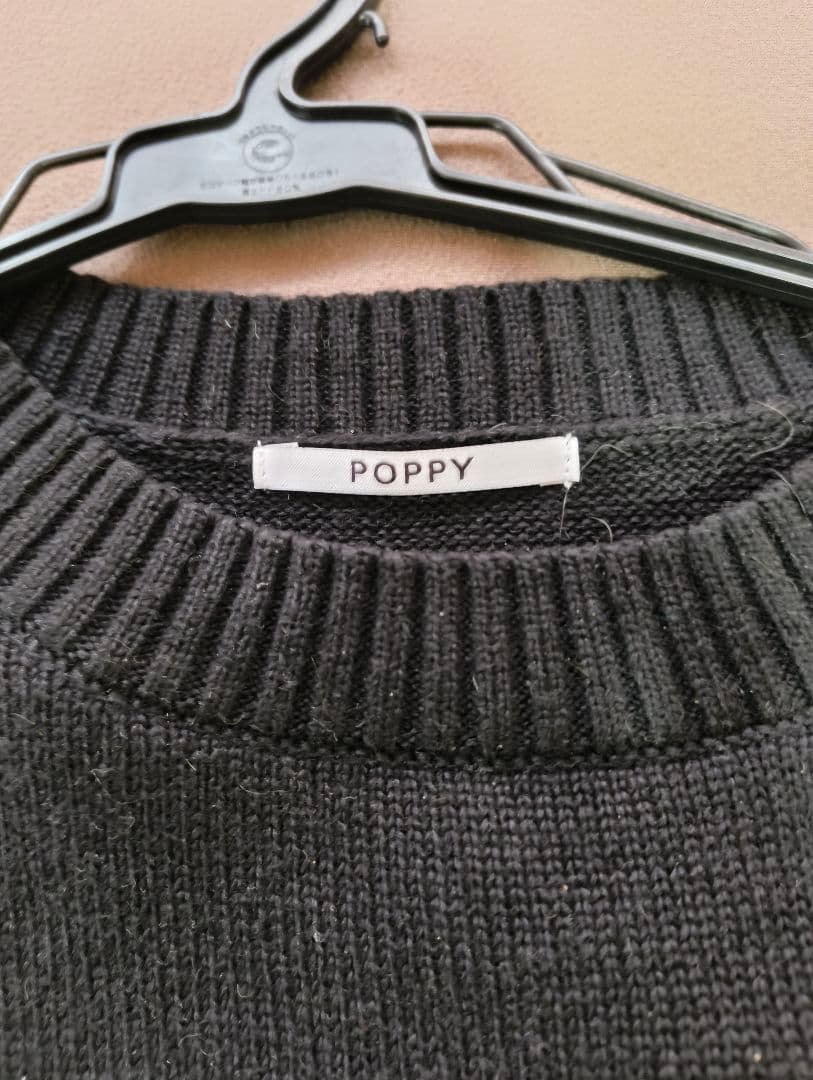 トップス POPPY RED BOUQUET INTARSIA KNIT (BLACK)