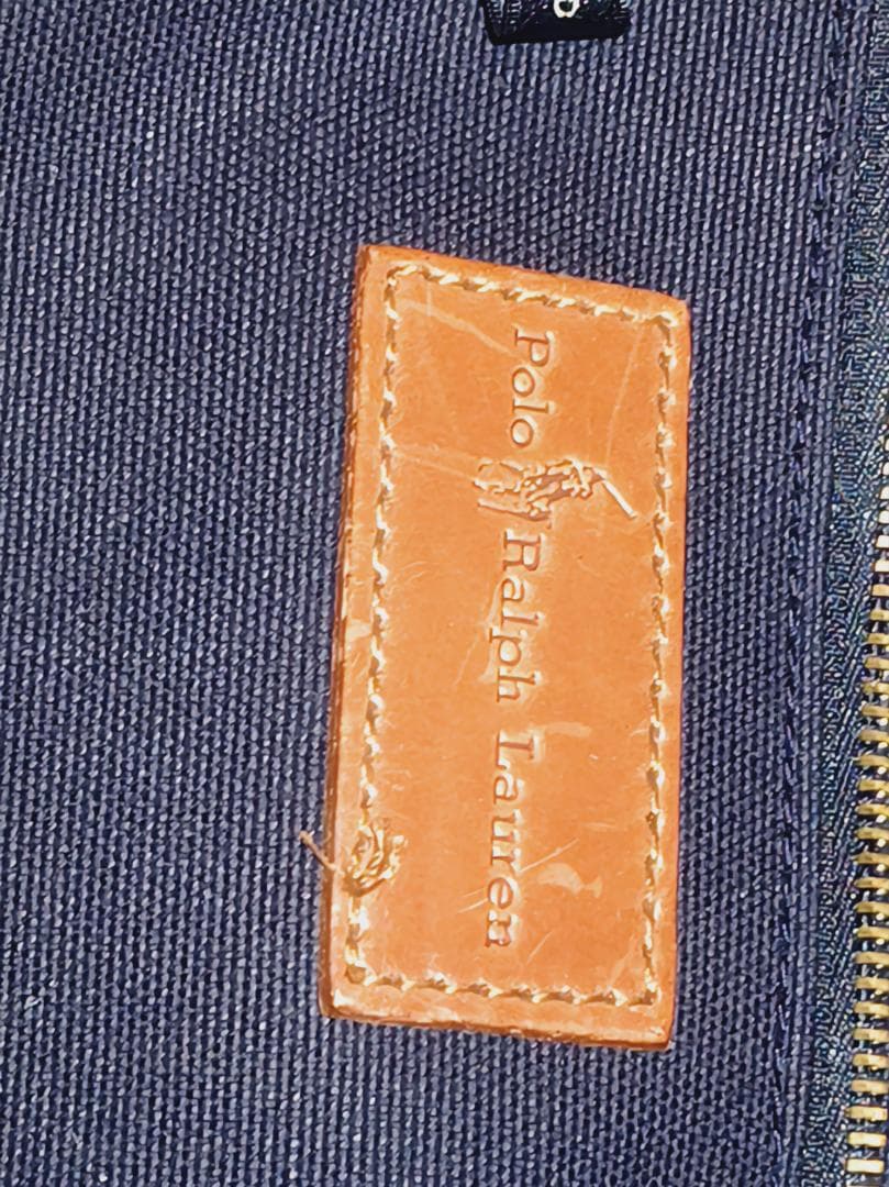 Polo Ralph Lauren ボストンバッグ ナイロン レザー刺繍クマ