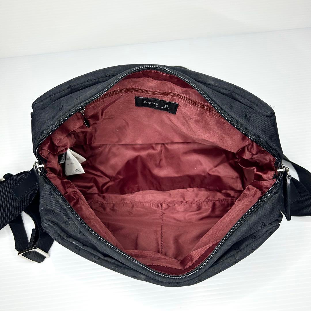 大人気 美品☆agnes b VOYAGE ショルダー マザーズバッグ 文字ロゴ