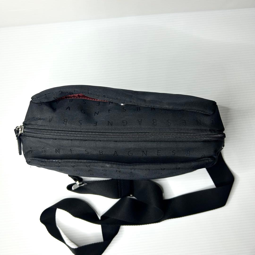 大人気 美品☆agnes b VOYAGE ショルダー マザーズバッグ 文字ロゴ