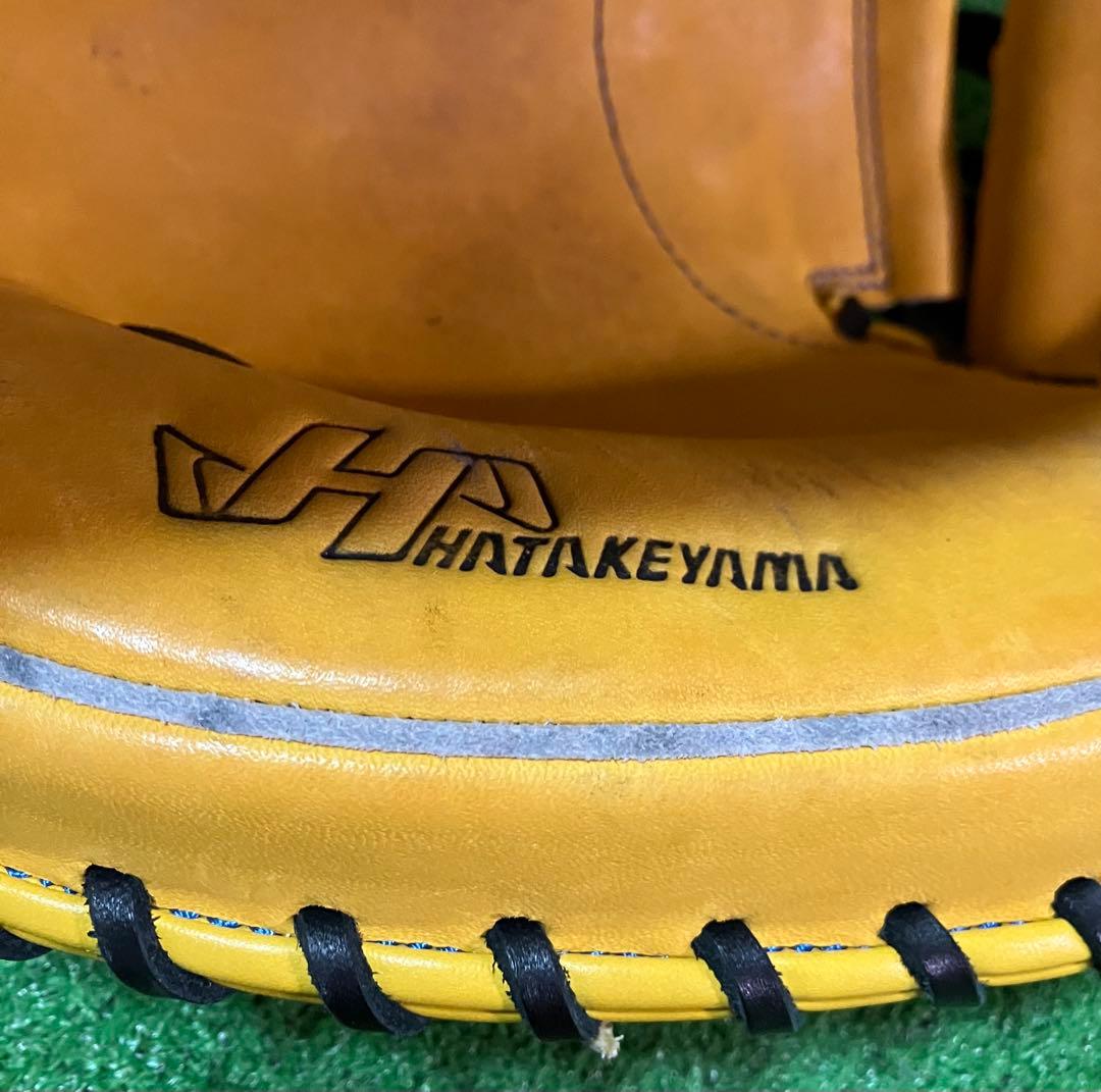 軟式野球 左投 キャッチャーミット ハタケヤマ 捕手 大人 黄色 イエロー