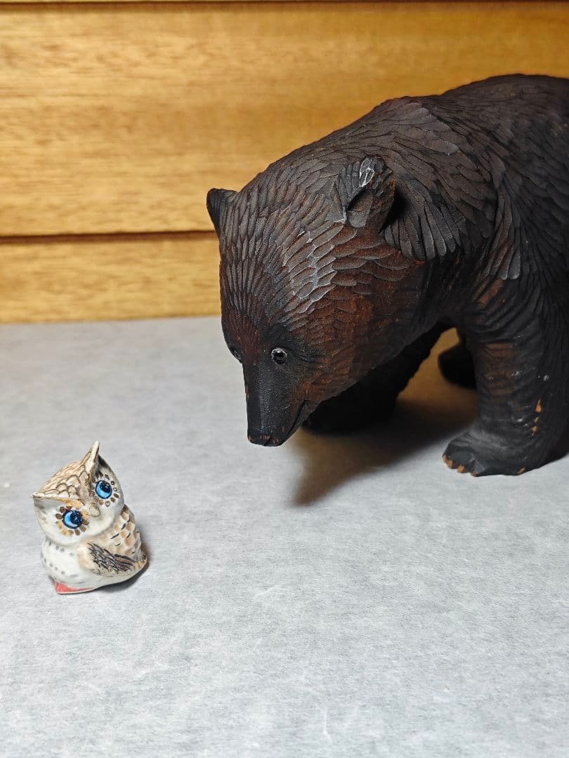 熊　木彫り　八雲　やくも　朴瑩 中里伊三郎　 北海道　民芸　　　希少