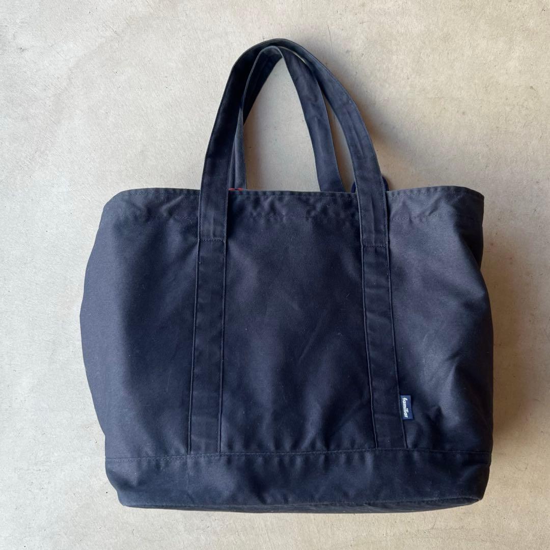 【familiar】ファミリア　マザーズバッグ　ネイビー　赤チェック