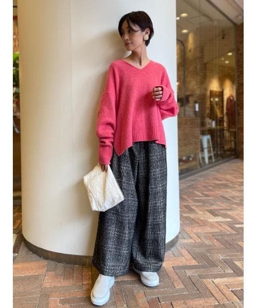 aosoaumei　ビアズリー　ウエストリブループチェックパンツ