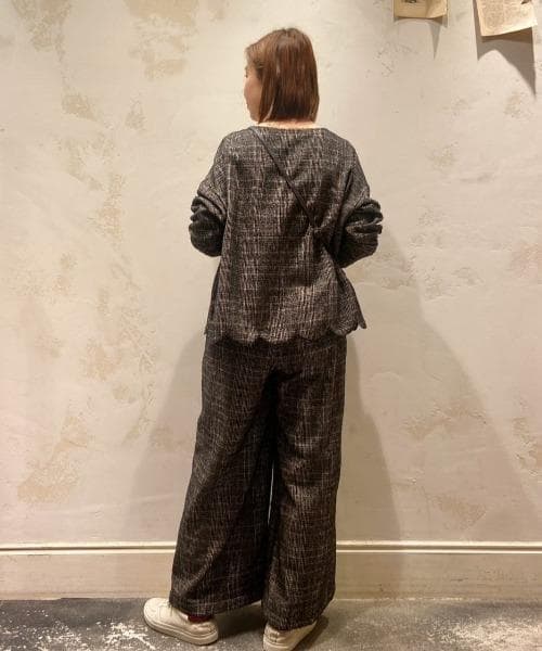 aosoaumei　ビアズリー　ウエストリブループチェックパンツ