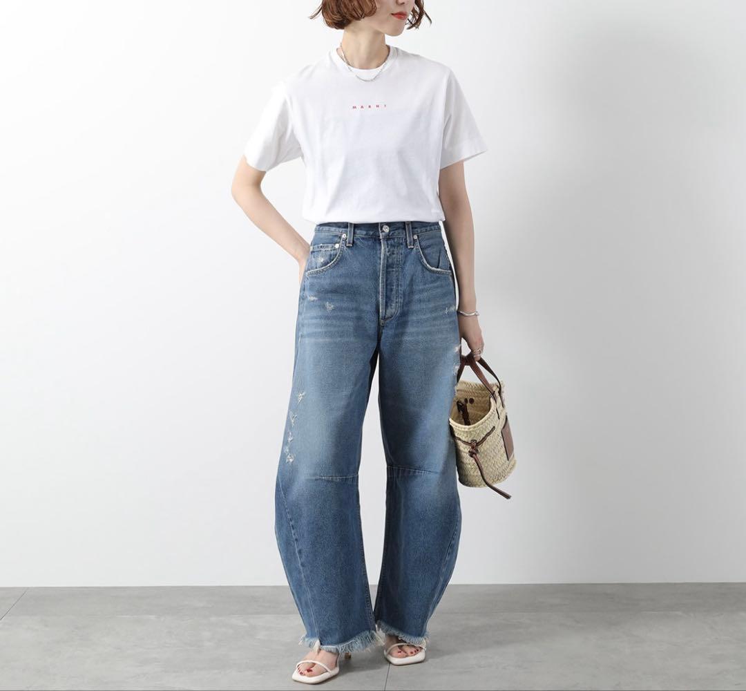 MARNI ホワイト Tシャツ ロゴ入り 半袖 キッズ 14Y