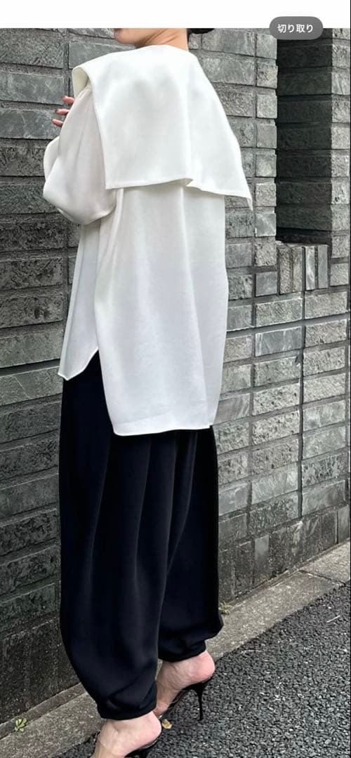 Cygne ホワイト 長袖シャツ ロングセーラーブラウス