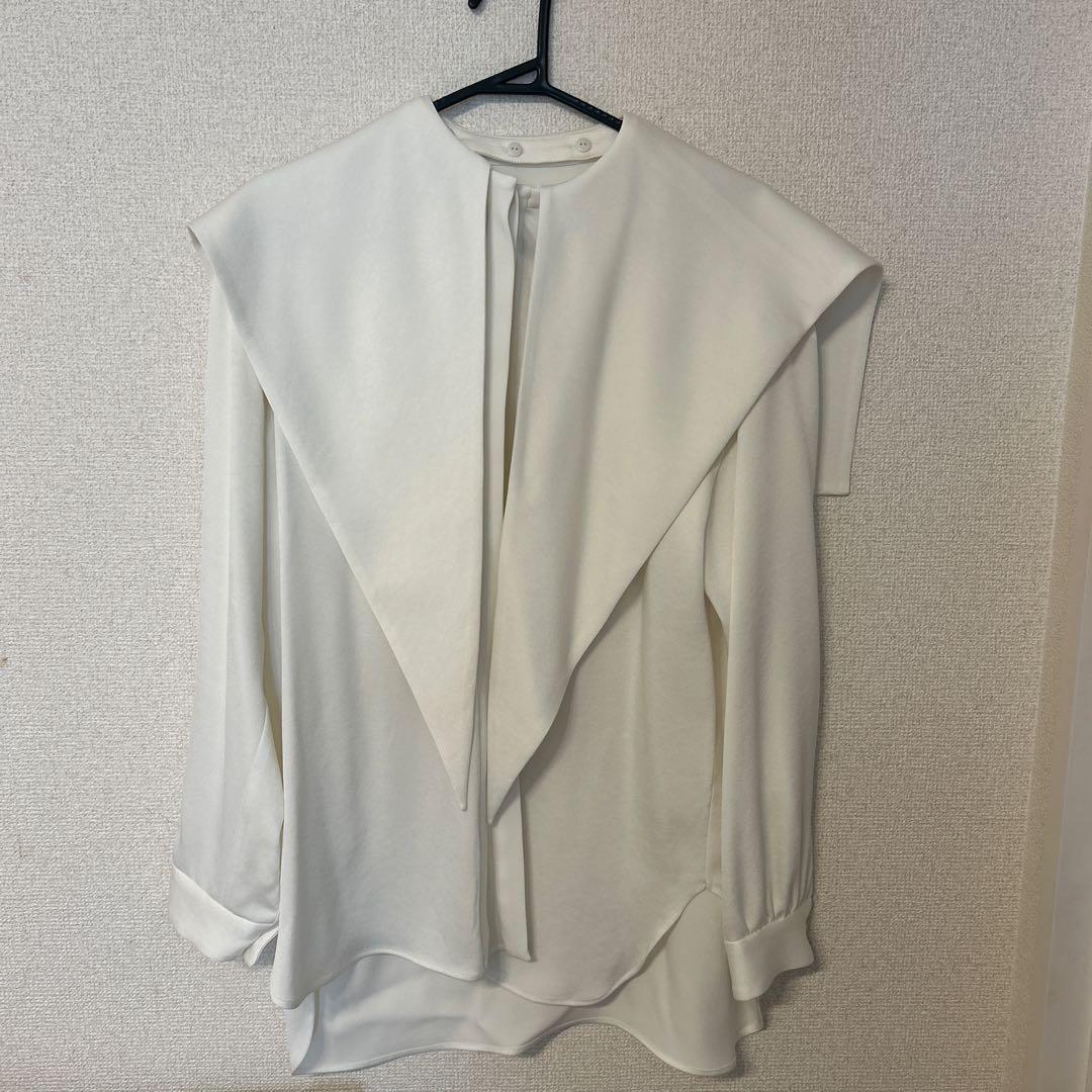 Cygne ホワイト 長袖シャツ ロングセーラーブラウス