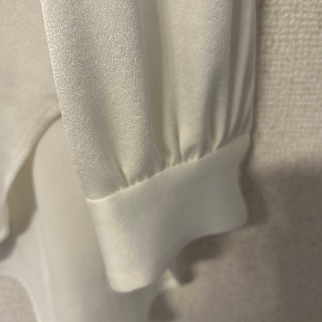 Cygne ホワイト 長袖シャツ ロングセーラーブラウス