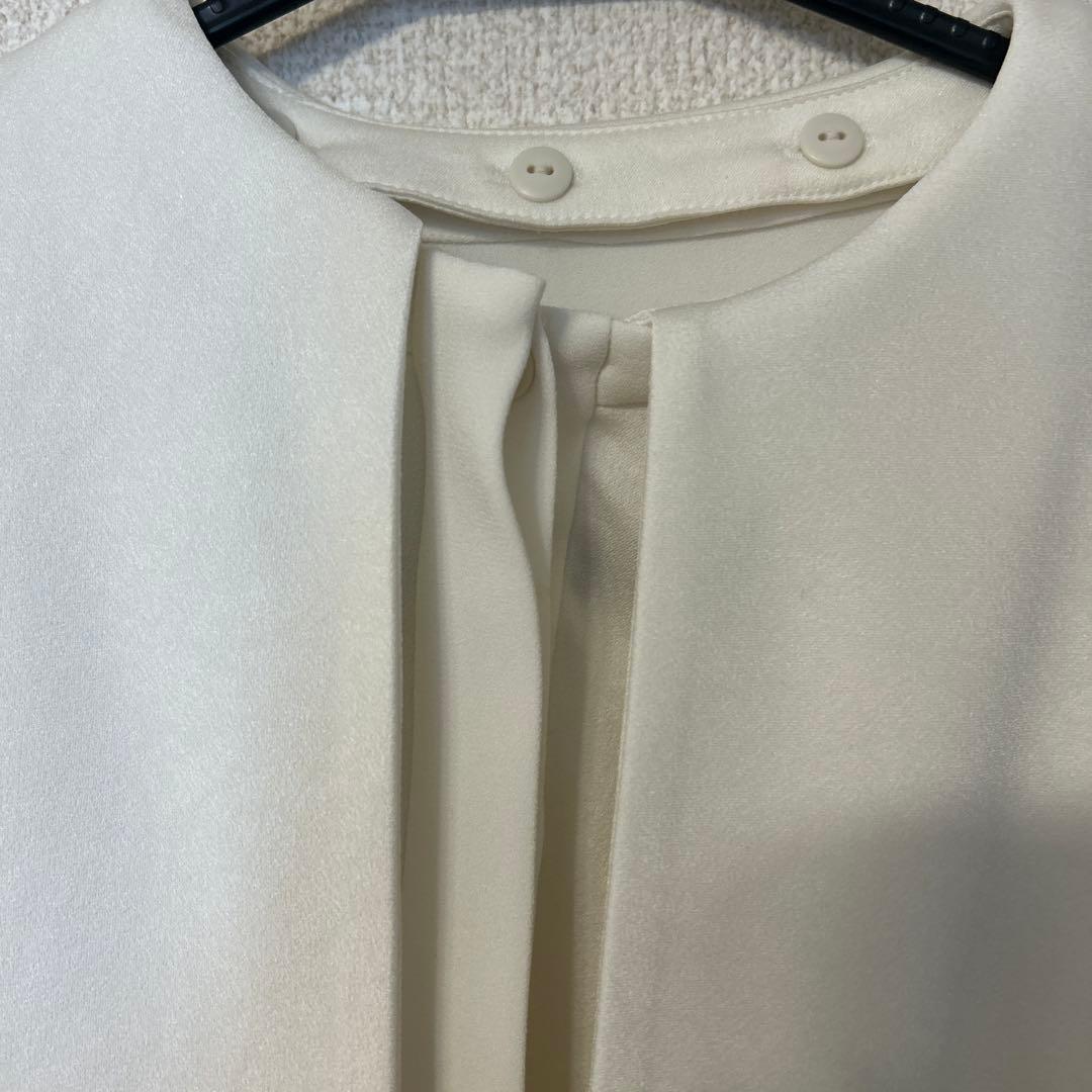 Cygne ホワイト 長袖シャツ ロングセーラーブラウス