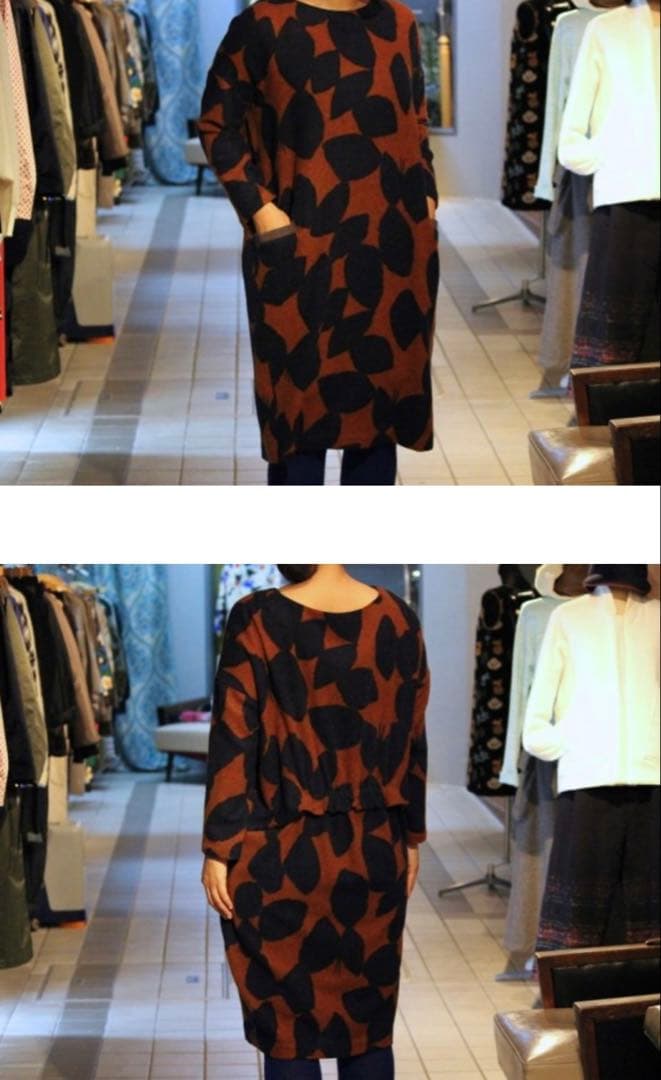 【中古品】ミナペルホネンslow dance カシミヤワンピース　38サイズ