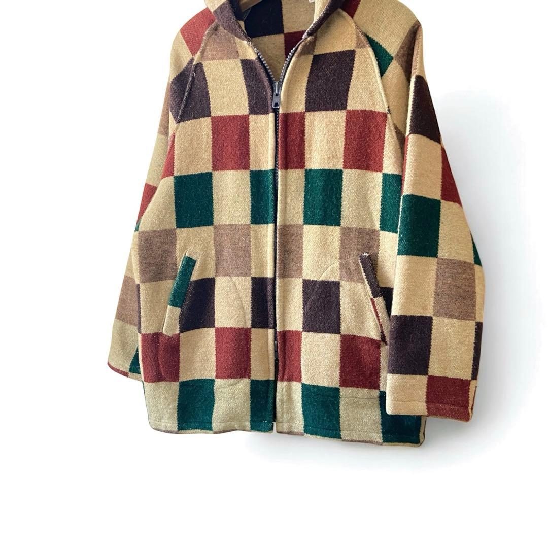 70s unknown マルチカラー ウール パーカー Woolrich