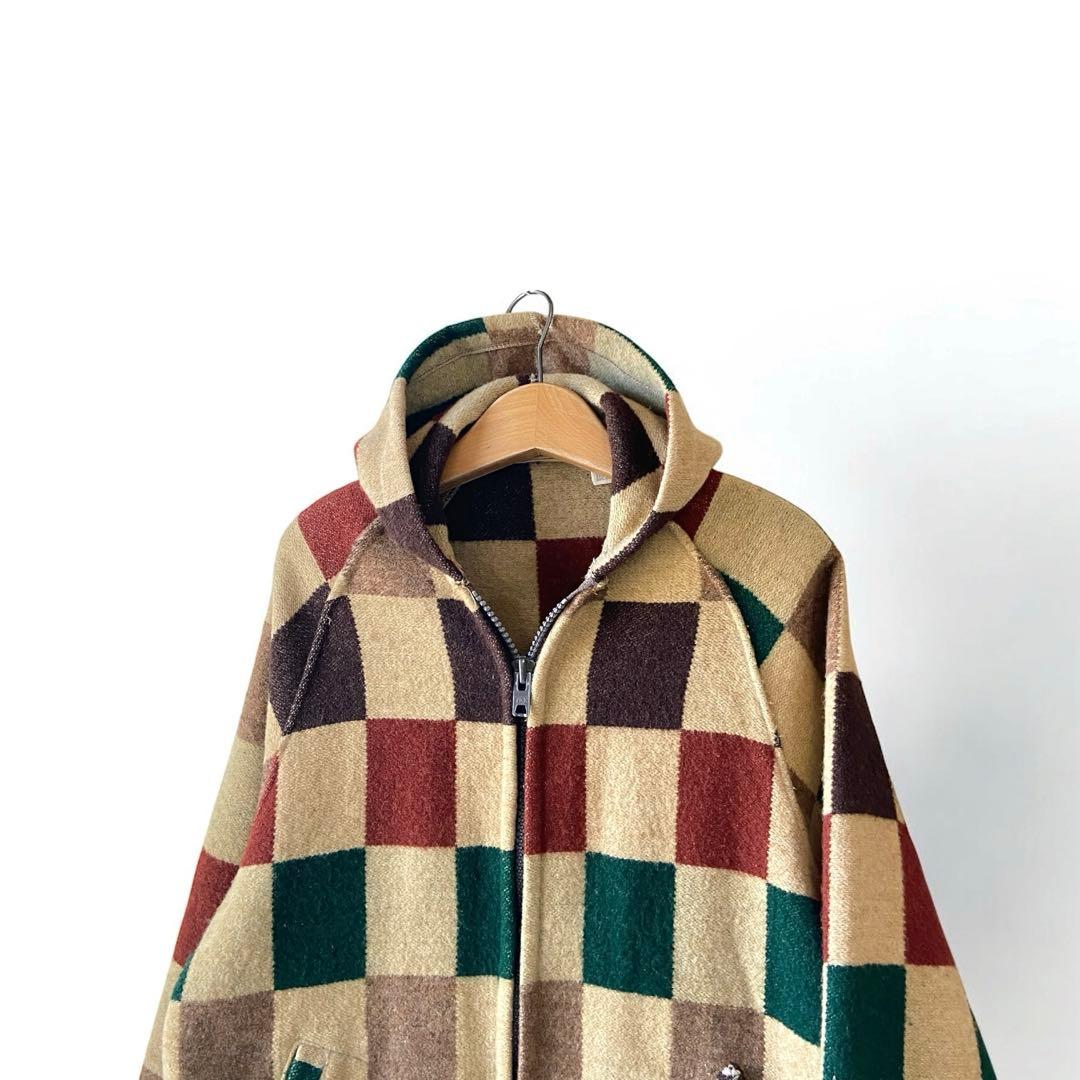 70s unknown マルチカラー ウール パーカー Woolrich