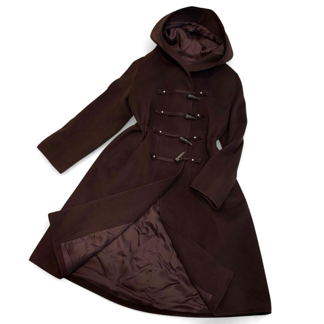 インゲボルグ ダッフルコート 4トグル Aライン　フード付き　ブラウン